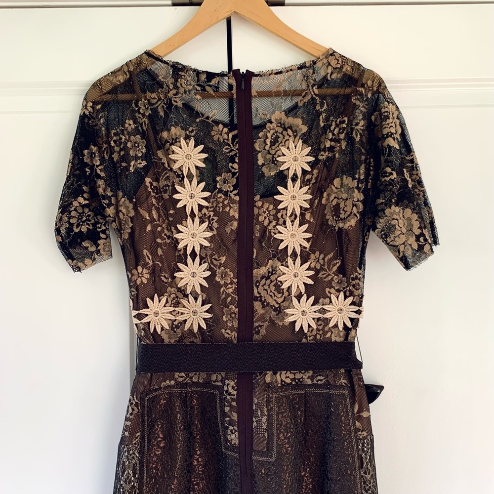 Byron Lars Black and Gold Lace Dress - Picture 5 of 8